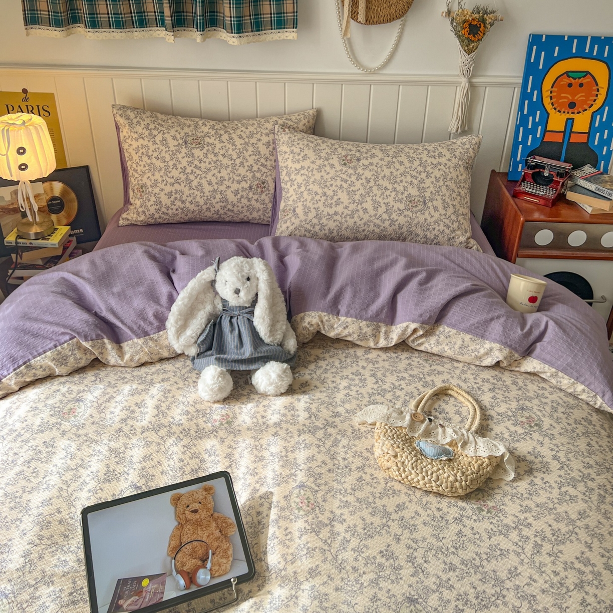 91家纺网 家纺一手货源 找家纺 水木坊 2026春夏新款高品质泡芙普通款四件套 蕾丝花匣