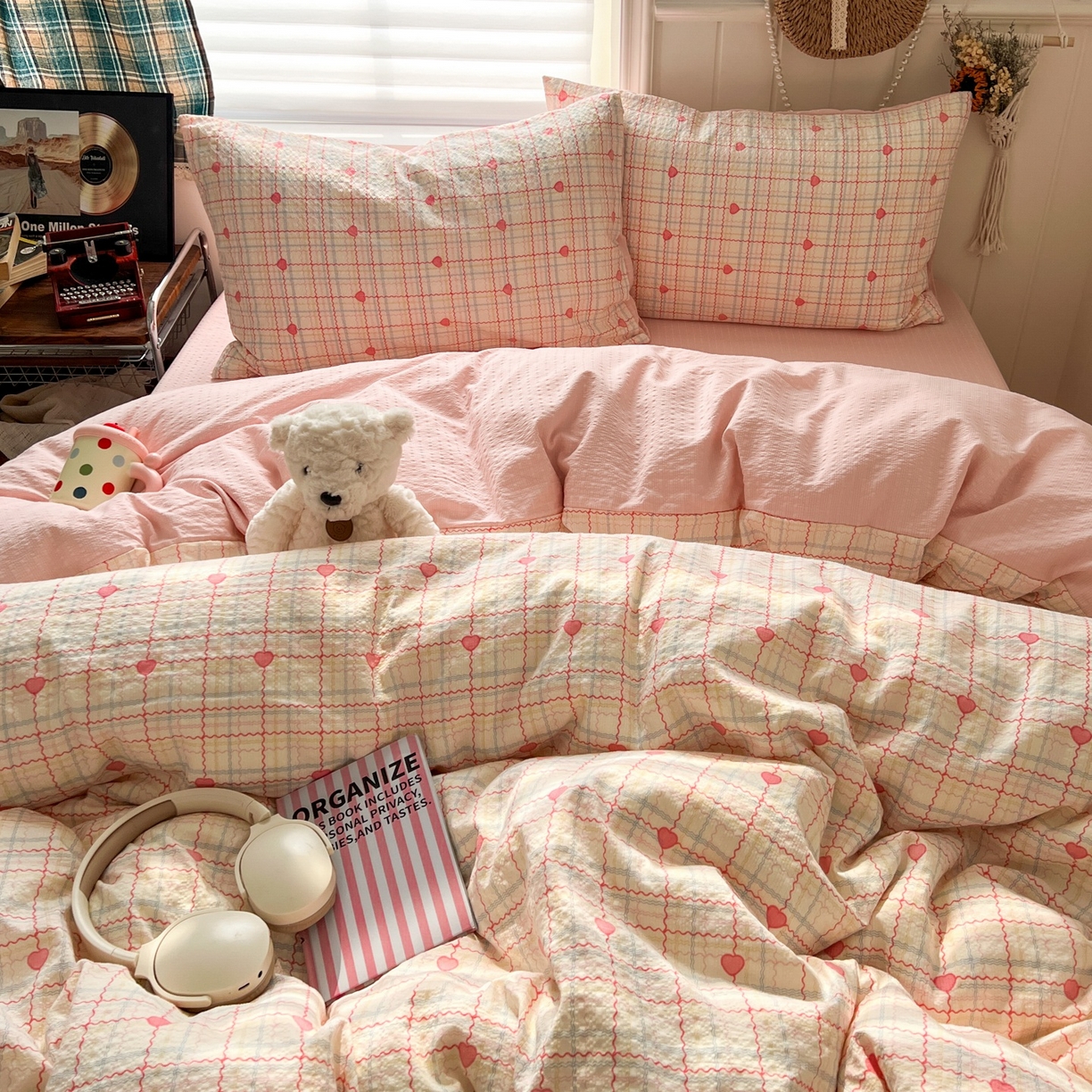 91家纺网 家纺一手货源 找家纺 水木坊 2026春夏新款高品质泡芙普通款四件套 格格心