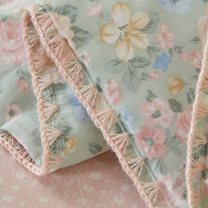 91家纺网 家纺一手货源 找家纺 暖阳 2026新款全棉贝壳边棉花夏被夏凉被空调被 柏林梦境绿