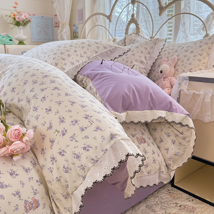 91家纺网 家纺一手货源 找家纺 莉莉安家纺 2026新款古法水洗云感棉印花单枕套 古法-花田兔