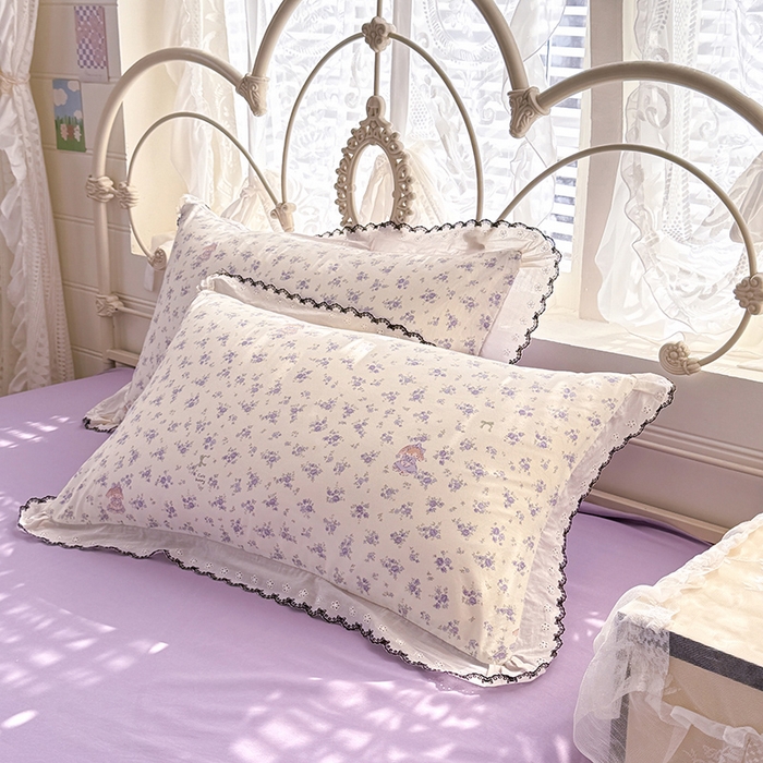 91家纺网 家纺一手货源 找家纺 莉莉安家纺 2026新款古法水洗云感棉印花单枕套 古法-花田兔