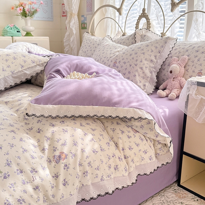 91家纺网 家纺一手货源 找家纺 莉莉安家纺 2026新款古法水洗云感棉印花单枕套 古法-花田兔