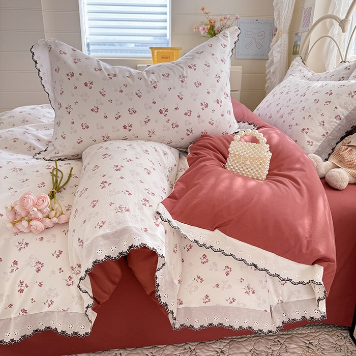 91家纺网 家纺一手货源 找家纺 莉莉安家纺 2026新款古法水洗云感棉印花单枕套 古法-花影如梦