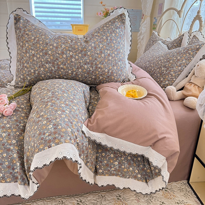 91家纺网 家纺一手货源 找家纺 莉莉安家纺 2026新款古法水洗云感棉印花单枕套 古法-花甸