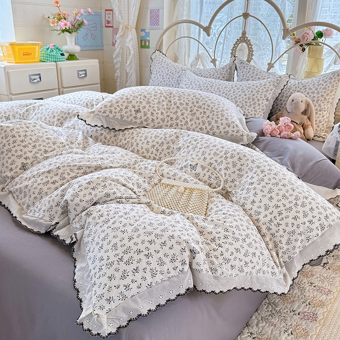 91家纺网 家纺一手货源 找家纺 莉莉安家纺 2026新款古法水洗云感棉印花单枕套 古法-蝶影