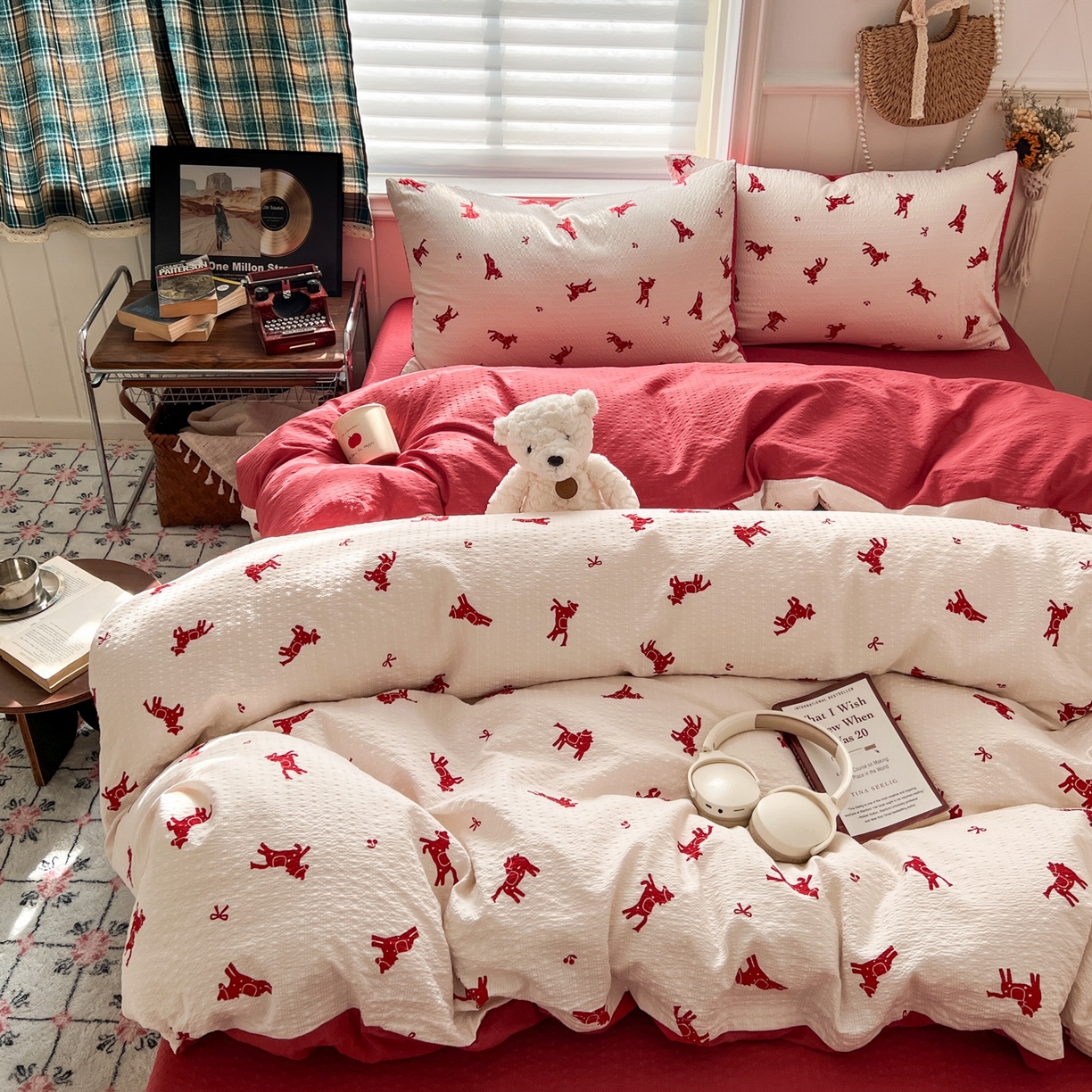 91家纺网 家纺一手货源 找家纺 水木坊 2026春夏新款高品质泡芙普通款四件套 马上有钱