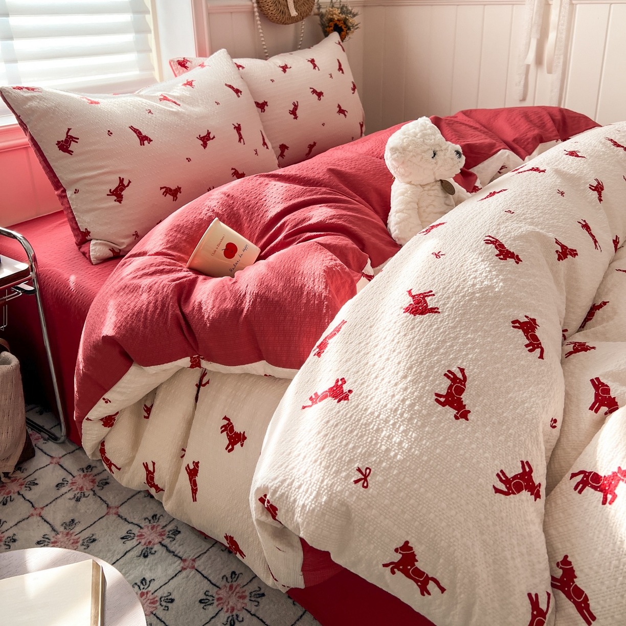 91家纺网 家纺一手货源 找家纺 水木坊 2026春夏新款高品质泡芙普通款四件套 马上有钱