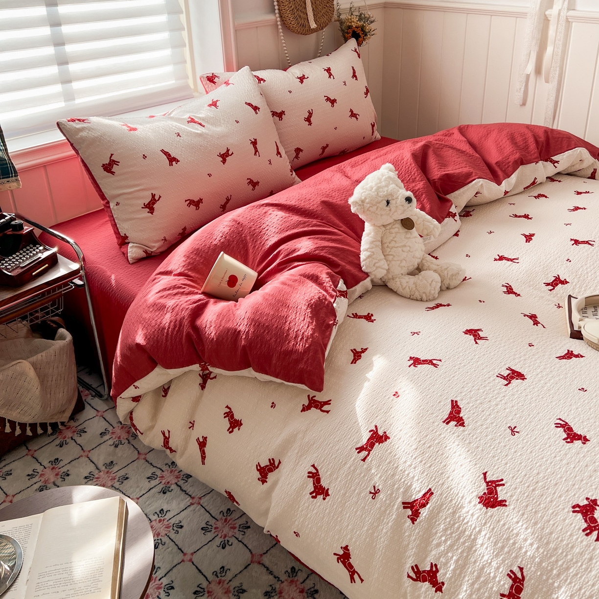 91家纺网 家纺一手货源 找家纺 水木坊 2026春夏新款高品质泡芙普通款四件套 马上有钱