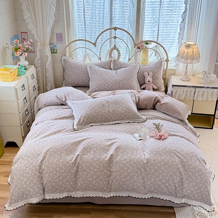 91家纺网 家纺一手货源 找家纺 莉莉安家纺 2026新款古法水洗云感棉印花单枕套 古法-浅黄云絮