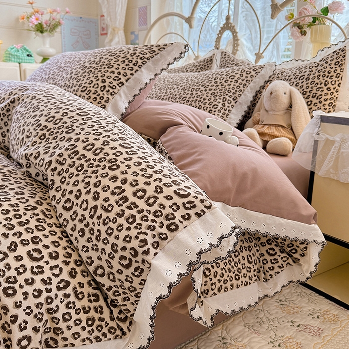 91家纺网 家纺一手货源 找家纺 莉莉安家纺 2026新款古法水洗云感棉印花单枕套 古法-豹纹