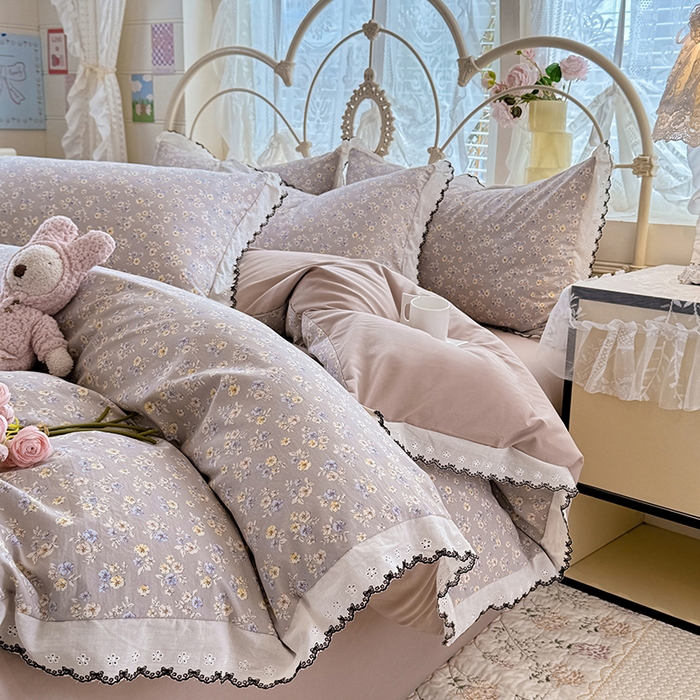 91家纺网 家纺一手货源 找家纺 莉莉安家纺 2026新款古法水洗云感棉印花单枕套 古法-浅黄云絮