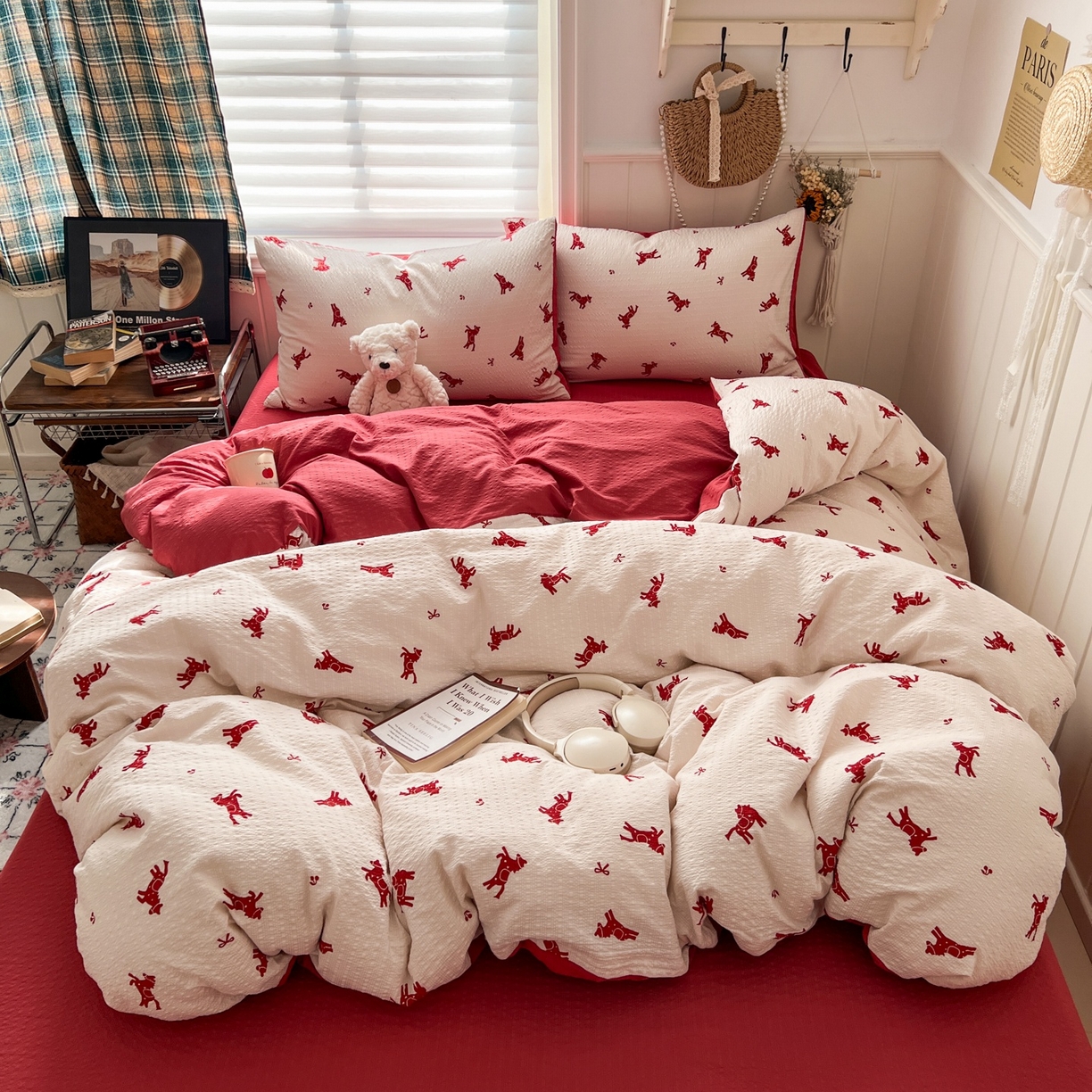 91家纺网 家纺一手货源 找家纺 水木坊 2026春夏新款高品质泡芙普通款四件套 马上有钱