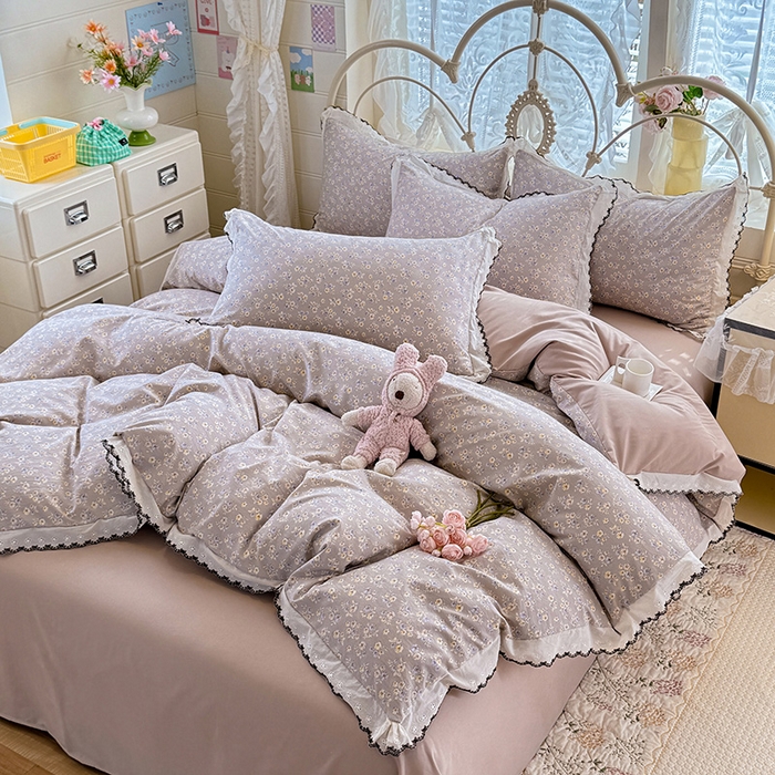 91家纺网 家纺一手货源 找家纺 莉莉安家纺 2026新款古法水洗云感棉印花单枕套 古法-浅黄云絮