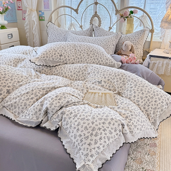 91家纺网 家纺一手货源 找家纺 莉莉安家纺 2026新款古法水洗云感棉印花单枕套 古法-蝶影