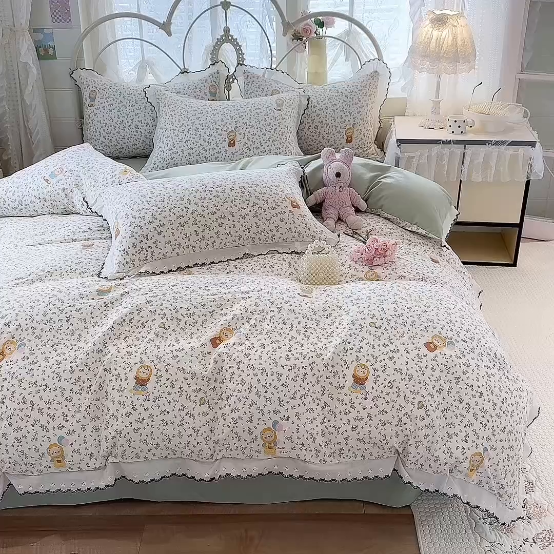 91家纺网 家纺一手货源 找家纺 莉莉安家纺 2026新款古法水洗云感棉印花单枕套 古法-马戏团