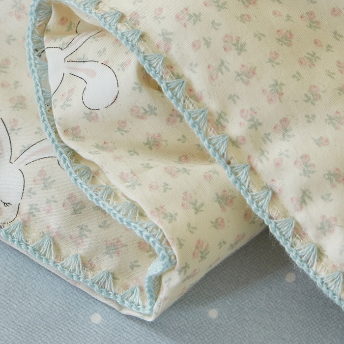 91家纺网 家纺一手货源 找家纺 暖阳 2026新款全棉贝壳边棉花夏被夏凉被空调被 奶呼兔兔