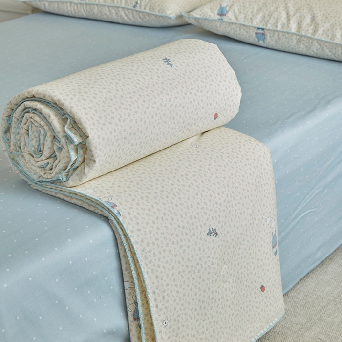 91家纺网 家纺一手货源 找家纺 暖阳 2026新款全棉贝壳边棉花夏被夏凉被空调被 奶呼兔兔