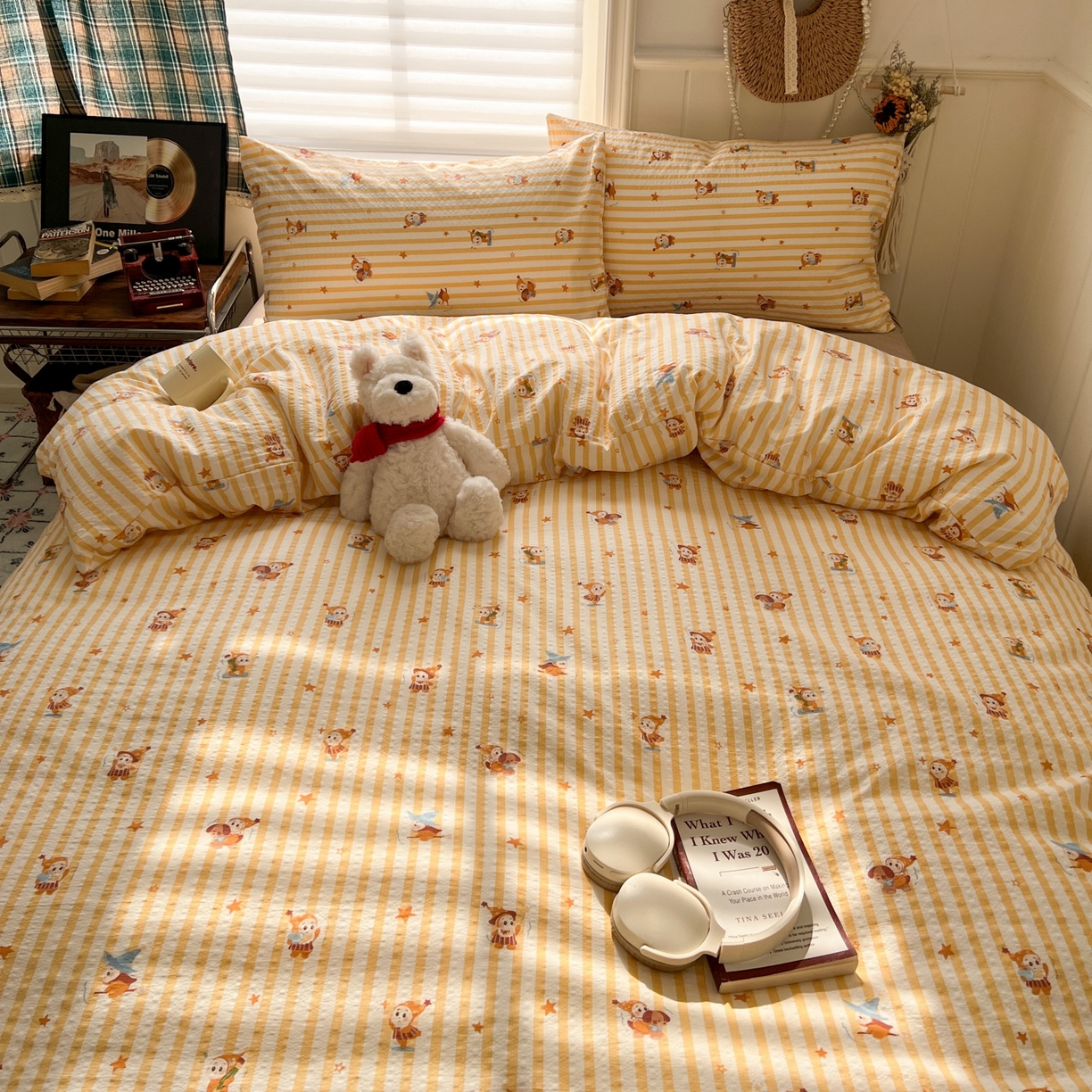 91家纺网 家纺一手货源 找家纺 水木坊 2026春夏新款高品质泡芙普通款四件套 魔法星星