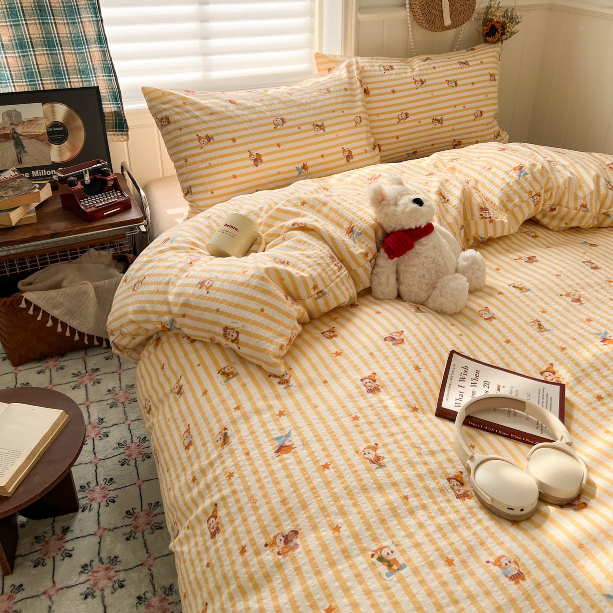 91家纺网 家纺一手货源 找家纺 水木坊 2026春夏新款高品质泡芙普通款四件套 魔法星星