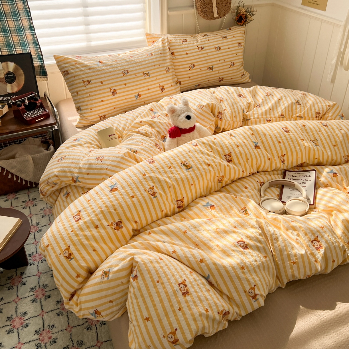 91家纺网 家纺一手货源 找家纺 水木坊 2026春夏新款高品质泡芙普通款四件套 魔法星星