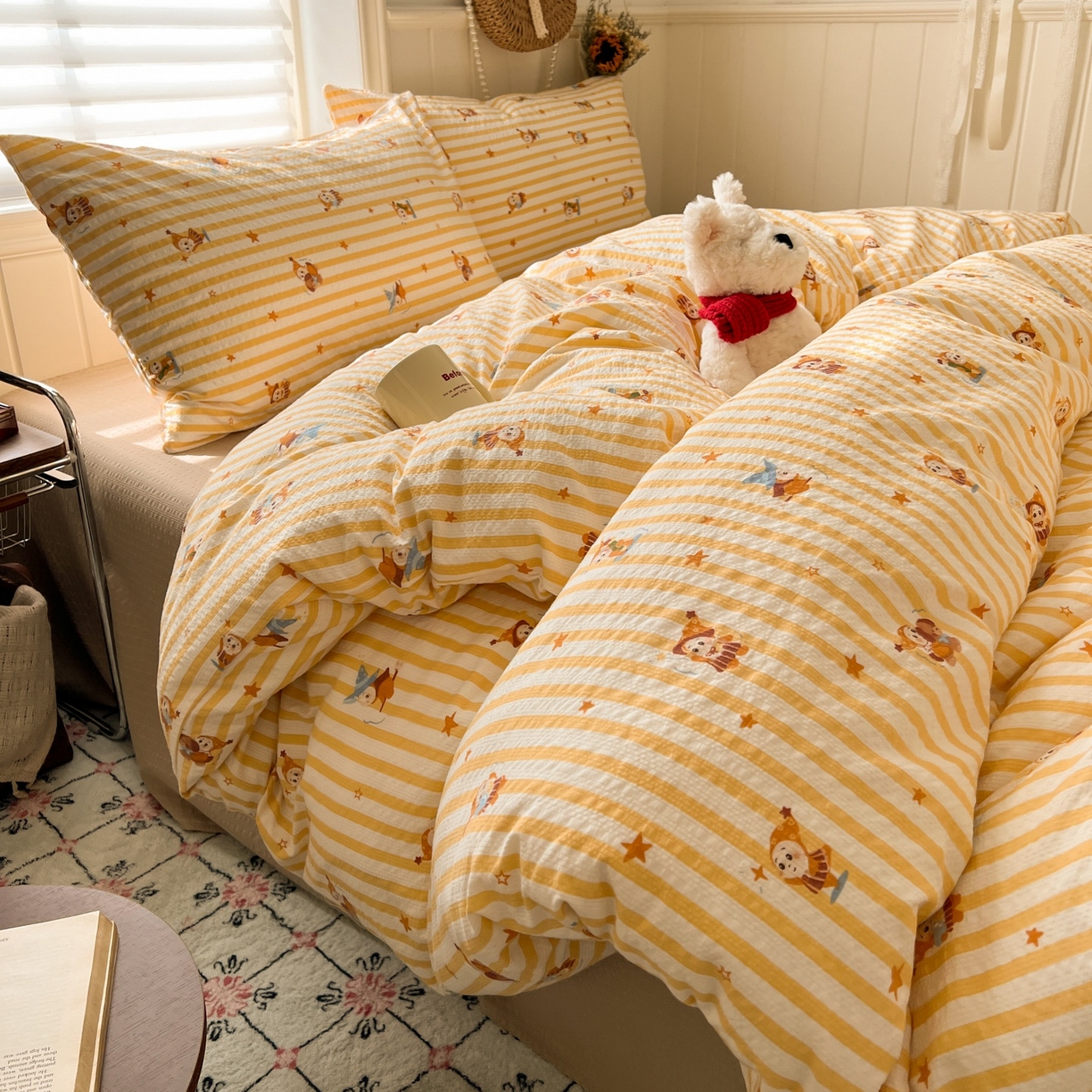 91家纺网 家纺一手货源 找家纺 水木坊 2026春夏新款高品质泡芙普通款四件套 魔法星星