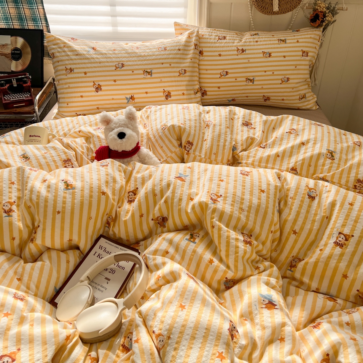 91家纺网 家纺一手货源 找家纺 水木坊 2026春夏新款高品质泡芙普通款四件套 魔法星星