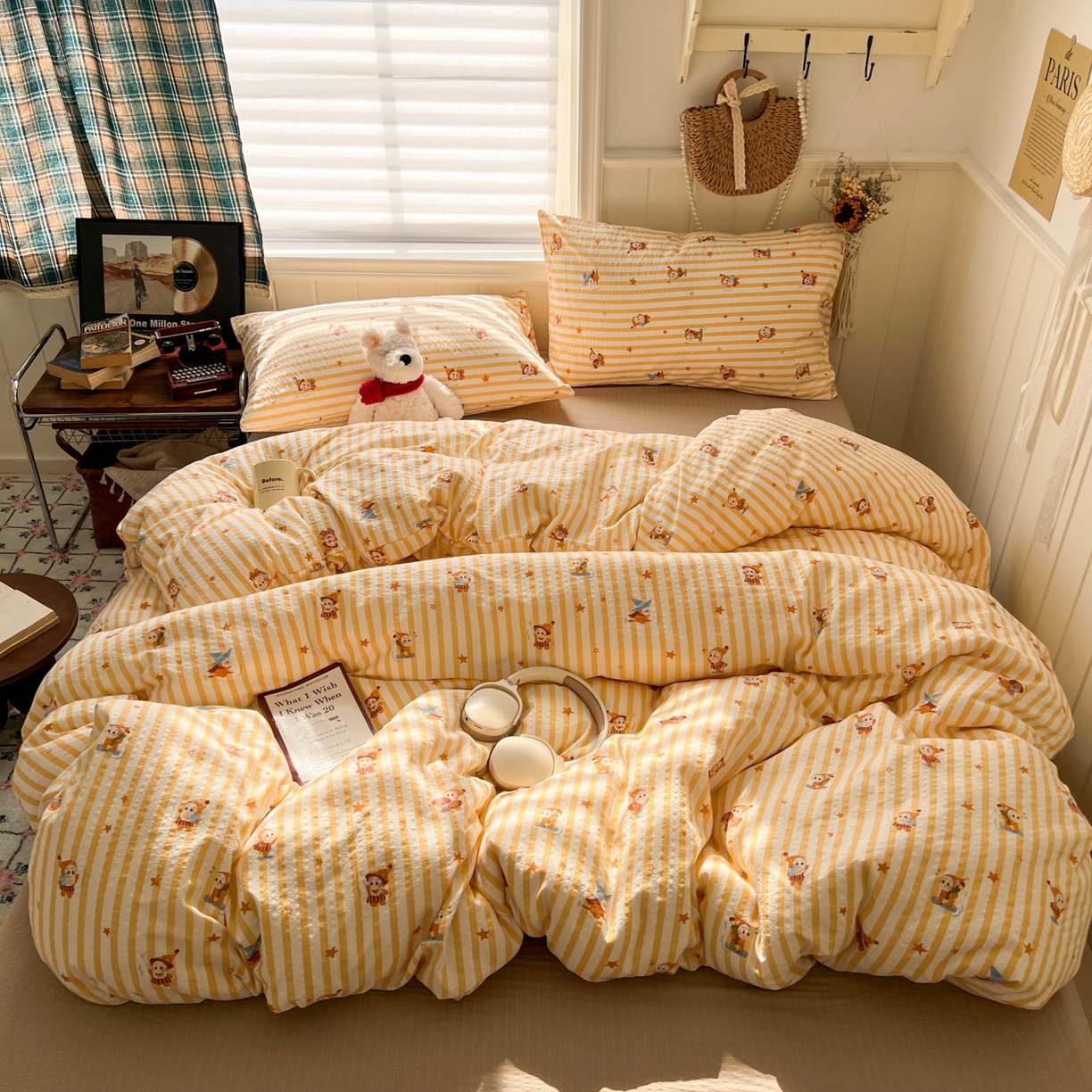 91家纺网 家纺一手货源 找家纺 水木坊 2026春夏新款高品质泡芙普通款四件套 魔法星星