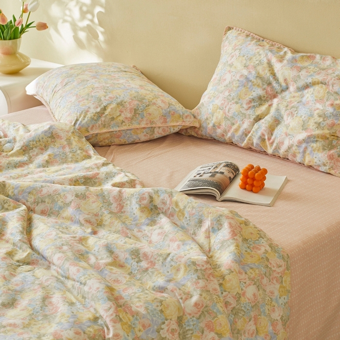 91家纺网 家纺一手货源 找家纺 暖阳 2026新款全棉贝壳边棉花夏被夏凉被空调被 暖阳绿意