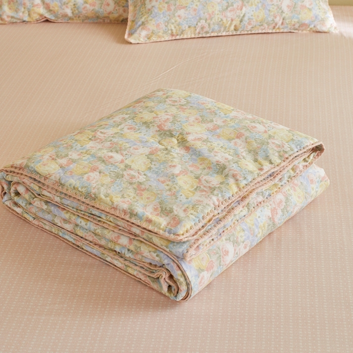 91家纺网 家纺一手货源 找家纺 暖阳 2026新款全棉贝壳边棉花夏被夏凉被空调被 暖阳绿意