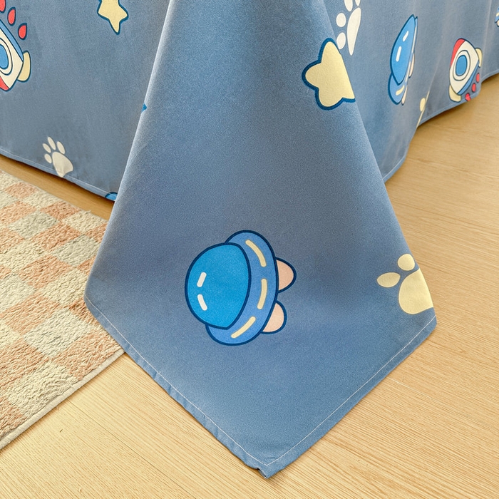 91家纺网 家纺一手货源 找家纺 宝薇 2026春夏新款7D卡通加厚斜纹仿棉生态磨毛大版四件套 繁星