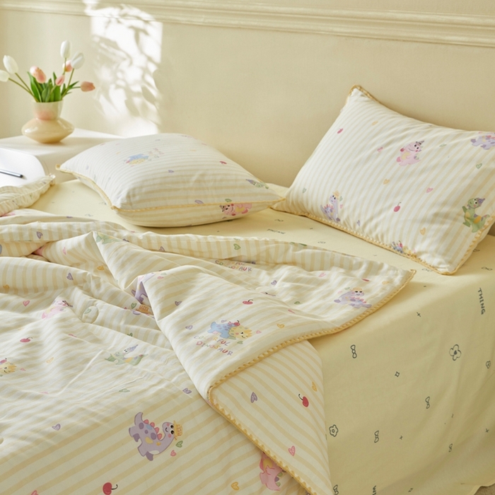 91家纺网 家纺一手货源 找家纺 暖阳 2026新款全棉贝壳边棉花夏被夏凉被空调被 幸运波比