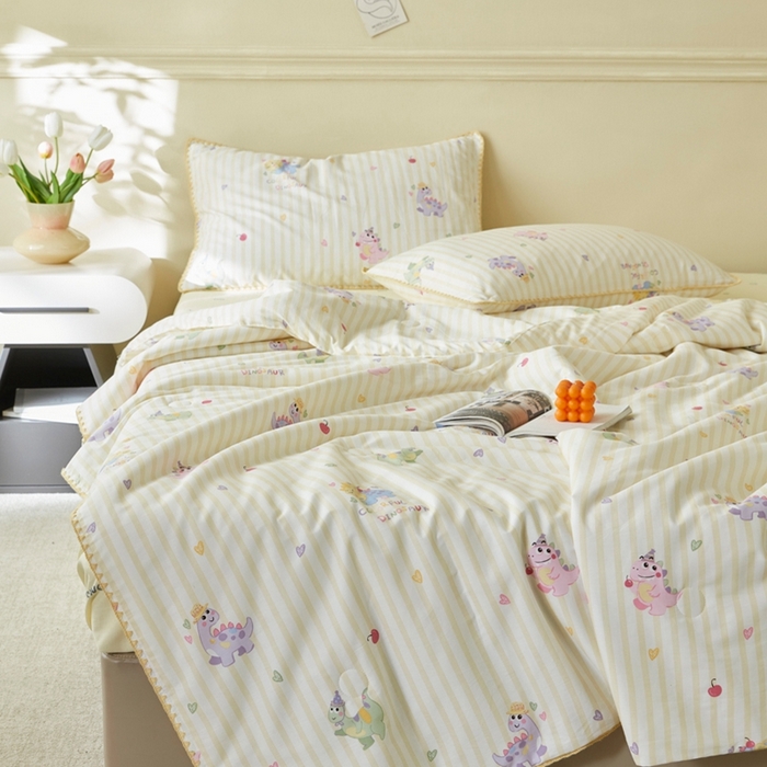 91家纺网 家纺一手货源 找家纺 暖阳 2026新款全棉贝壳边棉花夏被夏凉被空调被 幸运波比