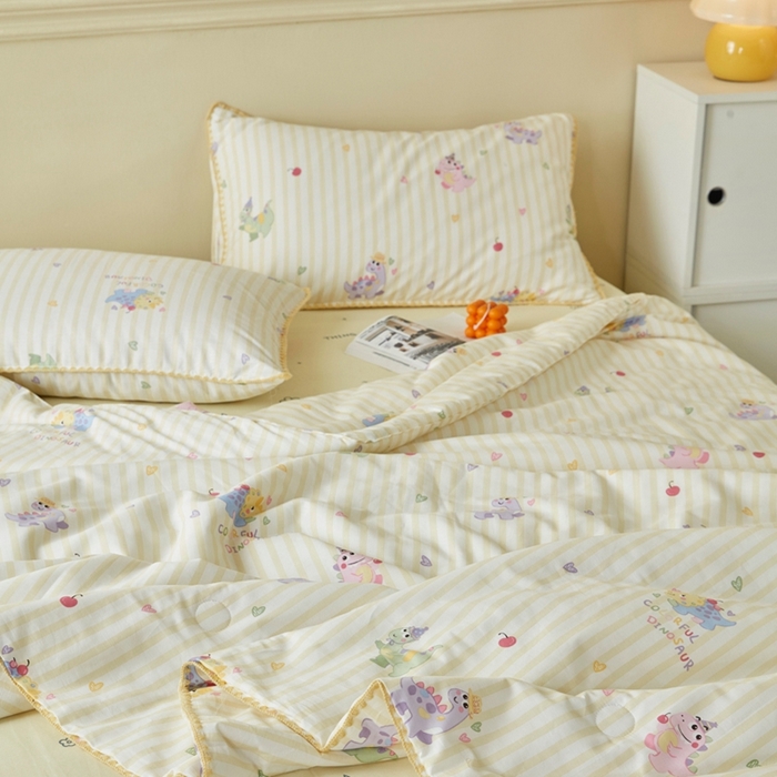 91家纺网 家纺一手货源 找家纺 暖阳 2026新款全棉贝壳边棉花夏被夏凉被空调被 幸运波比