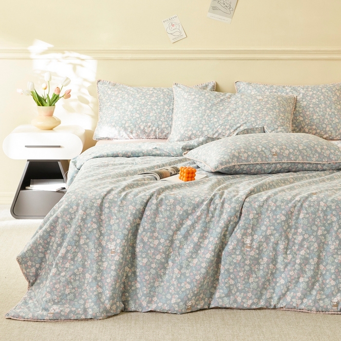 91家纺网 家纺一手货源 找家纺 暖阳 2026新款全棉贝壳边棉花夏被夏凉被空调被 银杉之梦