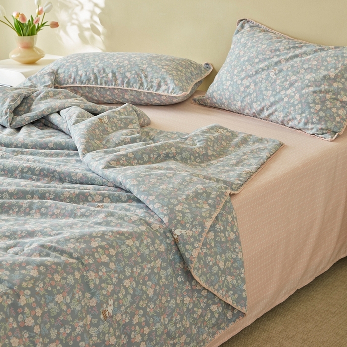 91家纺网 家纺一手货源 找家纺 暖阳 2026新款全棉贝壳边棉花夏被夏凉被空调被 银杉之梦