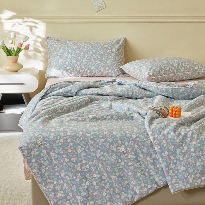 91家纺网 家纺一手货源 找家纺 暖阳 2026新款全棉贝壳边棉花夏被夏凉被空调被 银杉之梦