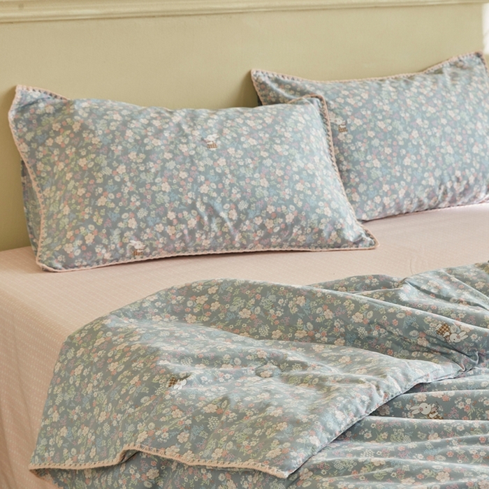 91家纺网 家纺一手货源 找家纺 暖阳 2026新款全棉贝壳边棉花夏被夏凉被空调被 银杉之梦