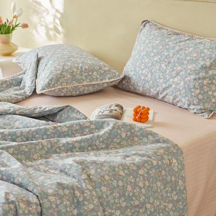 91家纺网 家纺一手货源 找家纺 暖阳 2026新款全棉贝壳边棉花夏被夏凉被空调被 银杉之梦