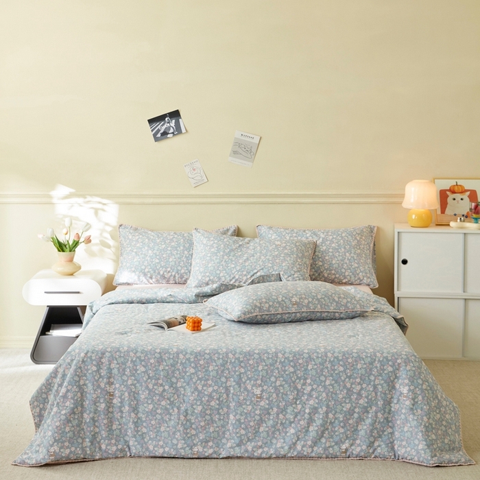 91家纺网 家纺一手货源 找家纺 暖阳 2026新款全棉贝壳边棉花夏被夏凉被空调被 银杉之梦