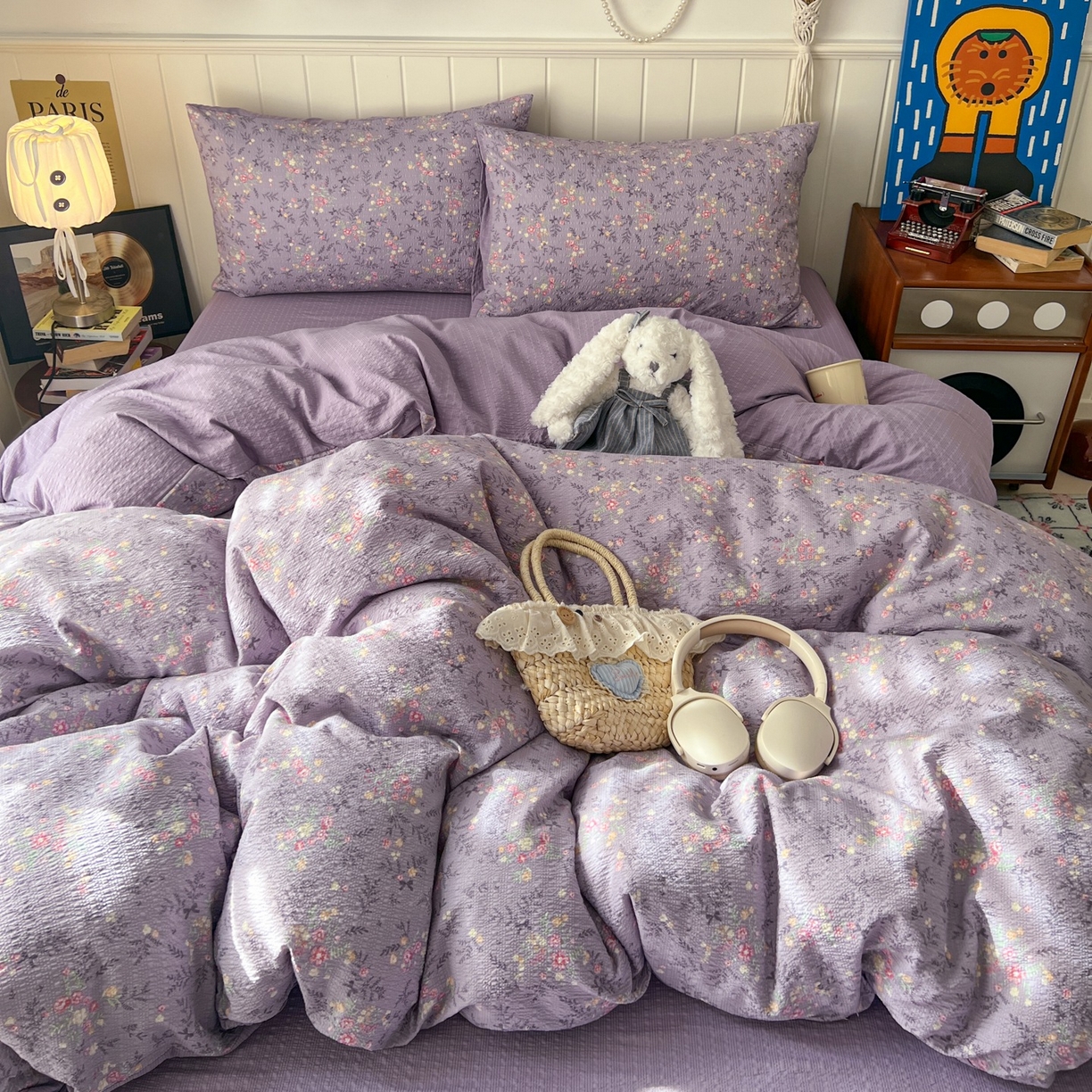 水木坊 2026春夏新款高品质泡芙普通款四件套 松间茶事