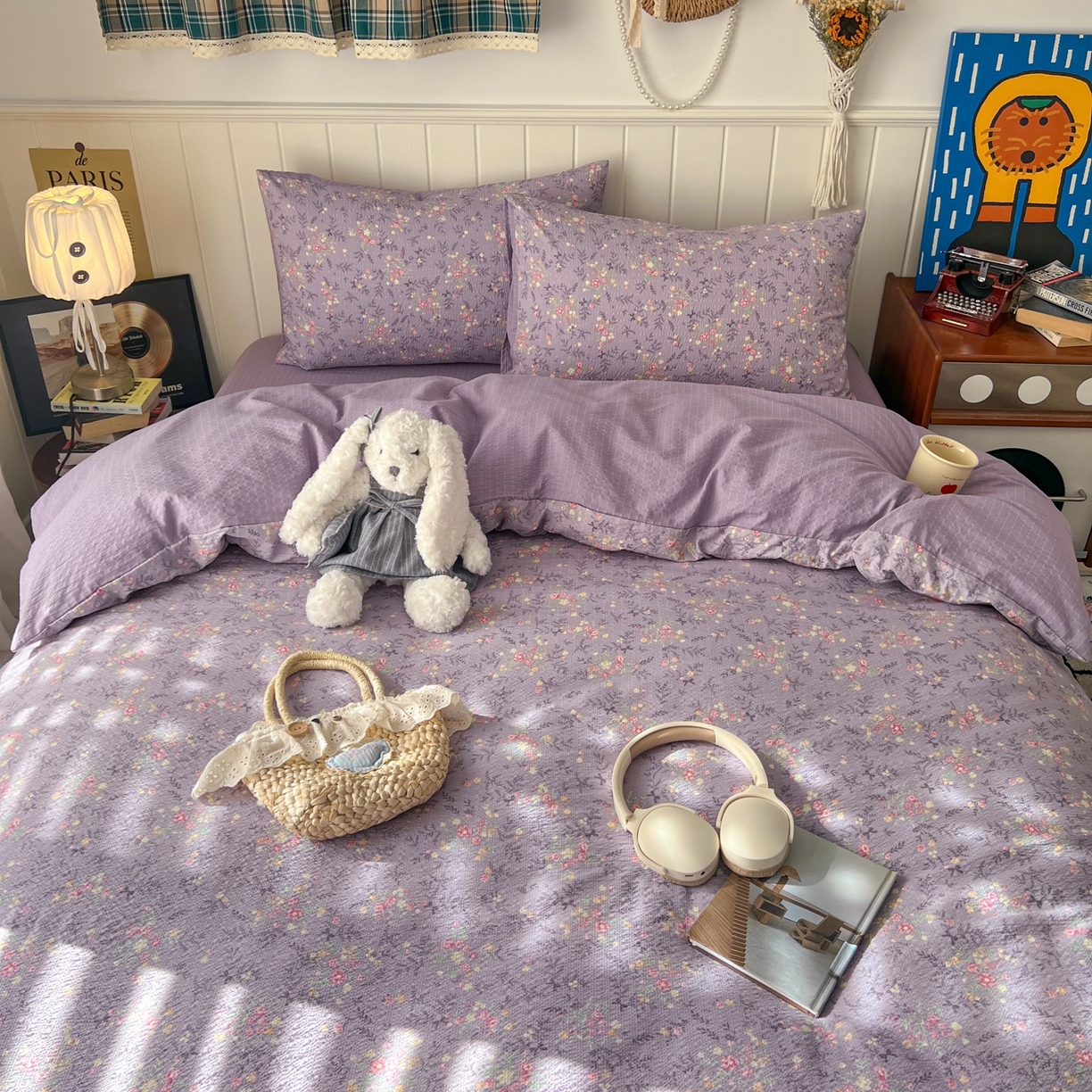 91家纺网 家纺一手货源 找家纺 水木坊 2026春夏新款高品质泡芙普通款四件套 松间茶事