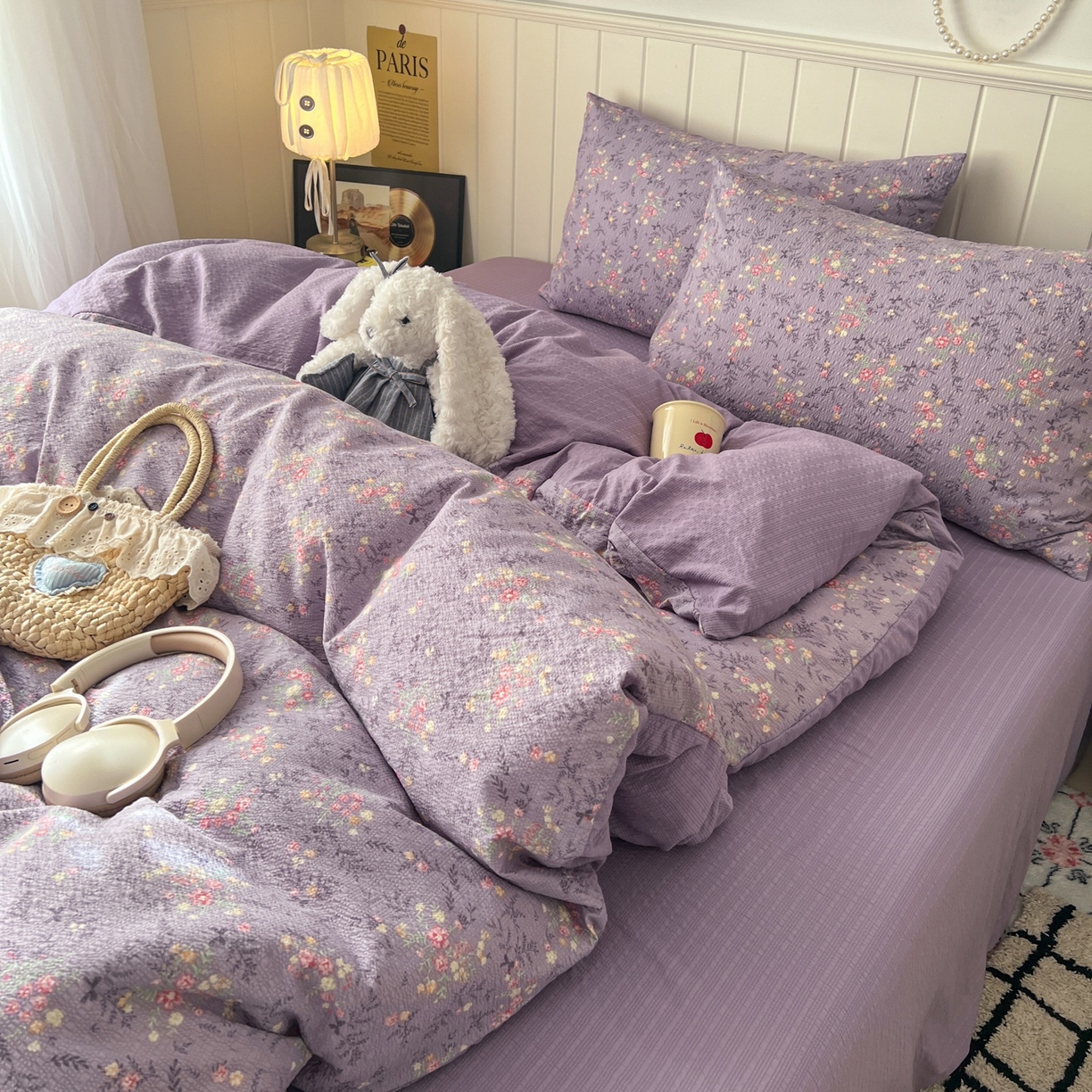 91家纺网 家纺一手货源 找家纺 水木坊 2026春夏新款高品质泡芙普通款四件套 松间茶事