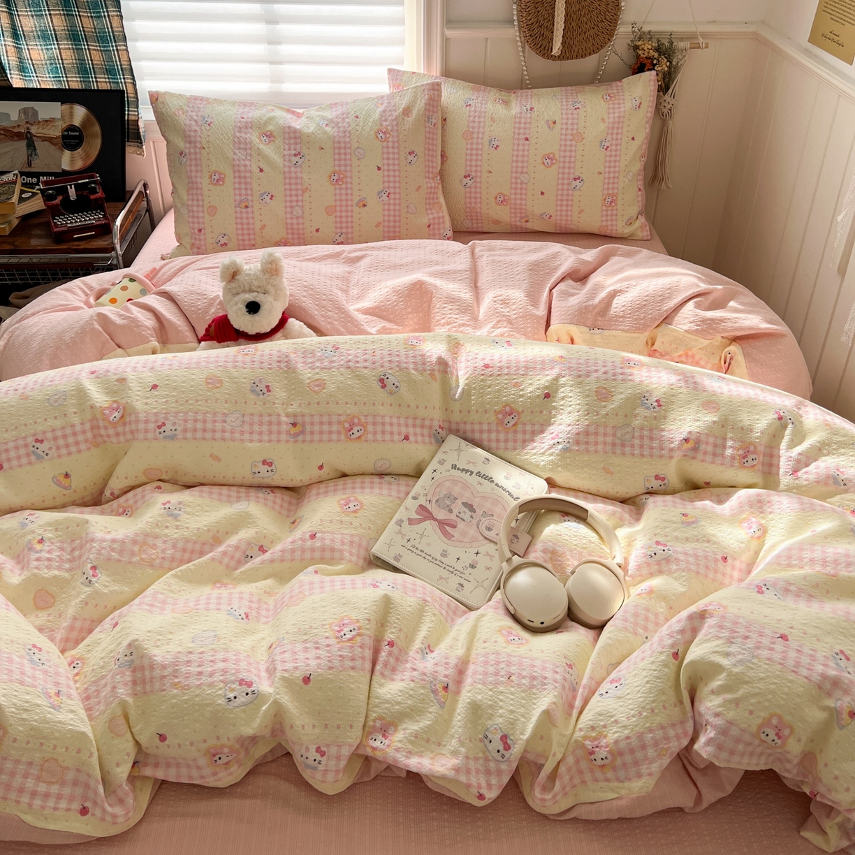 水木坊 2026春夏新款高品质泡芙普通款四件套 黄粉萌团