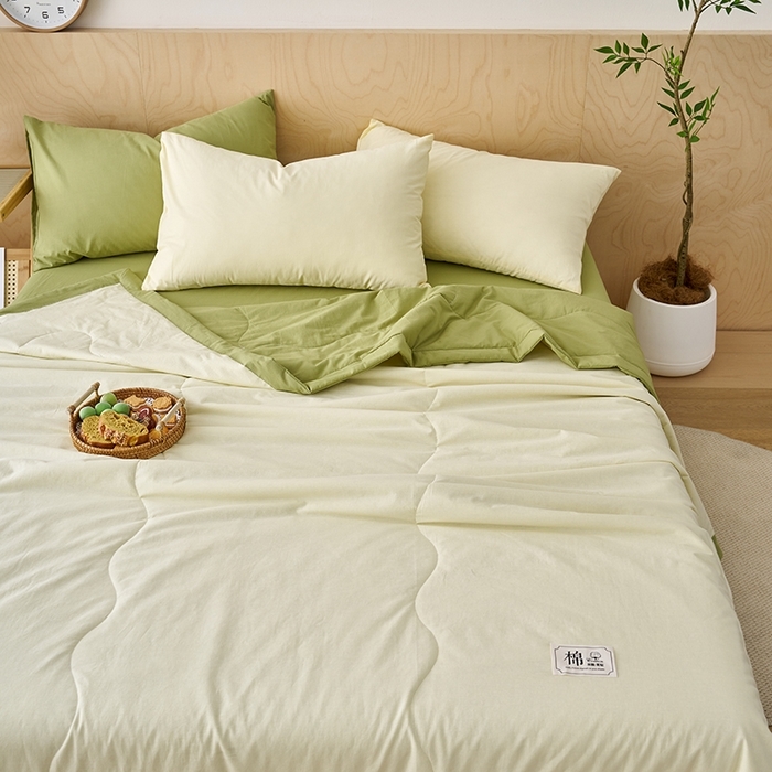 91家纺网 家纺一手货源 找家纺 （总）暖阳 2026新款全棉纯色+拼色棉花夏被夏凉被空调被