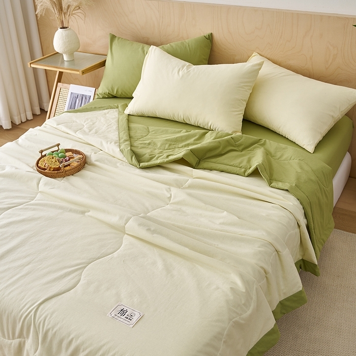 91家纺网 家纺一手货源 找家纺 （总）暖阳 2026新款全棉纯色+拼色棉花夏被夏凉被空调被