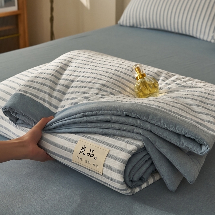 91家纺网 家纺一手货源 找家纺 （总）暖阳 2026新款全棉色织提花良品系列棉花夏被夏凉被空调被