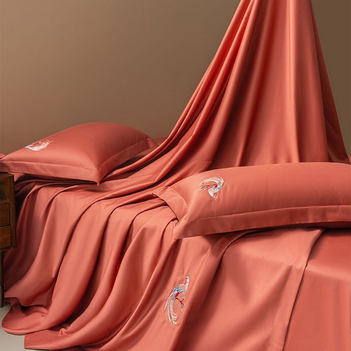 91家纺网 家纺一手货源 找家纺 （总）佑金甜 2026新款100支全棉贡缎中国风新疆长绒棉纯色双拼四件套（礼盒塑封包装）