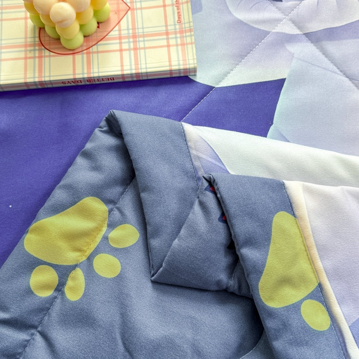 91家纺网 家纺一手货源 找家纺 宝薇 2026春夏新款7D卡通仿棉磨毛水洗棉夏被夏凉被空调被四件套 太空人