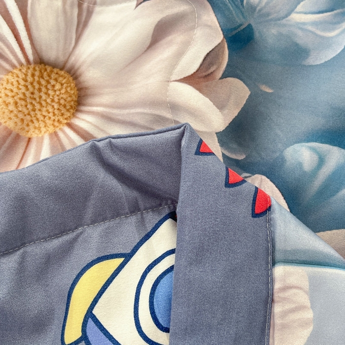 91家纺网 家纺一手货源 找家纺 宝薇 2026春夏新款7D卡通仿棉磨毛水洗棉夏被夏凉被空调被四件套 天使兔