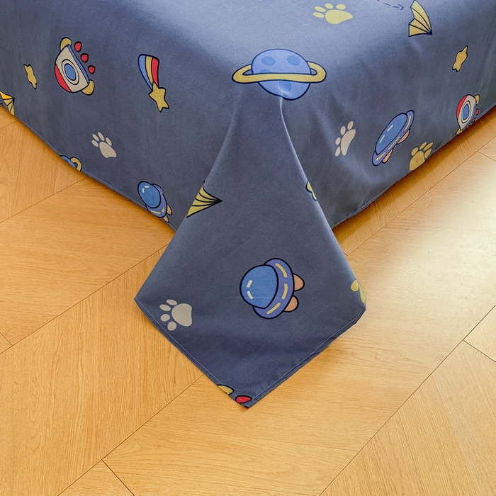 91家纺网 家纺一手货源 找家纺 宝薇 2026春夏新款7D卡通仿棉磨毛水洗棉夏被夏凉被空调被四件套 月亮兔